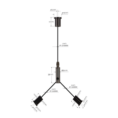 طقم تعليق شوكة High Bay Light Fork ، طقم تعليق سلك مطلي بالنيكل النحاسي YW-86023