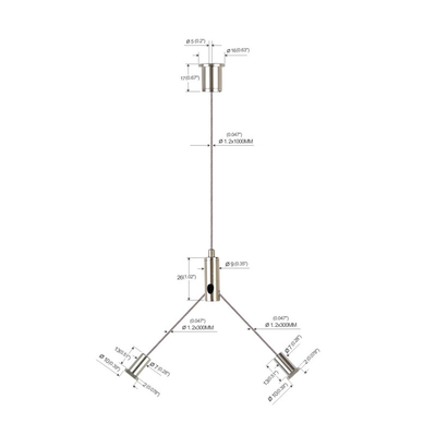 طقم تعليق شوكة High Bay Light Fork ، طقم تعليق سلك مطلي بالنيكل النحاسي YW-86023