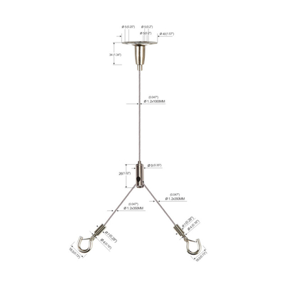 نظام تعليق لوحة LED على شكل Y مع Lobster Hook YW-86021